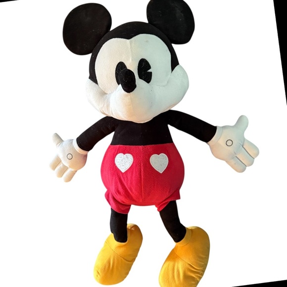 Disney Other - Vintage Disney Mickey Mouse Stuffed Animal Black and Red 25”